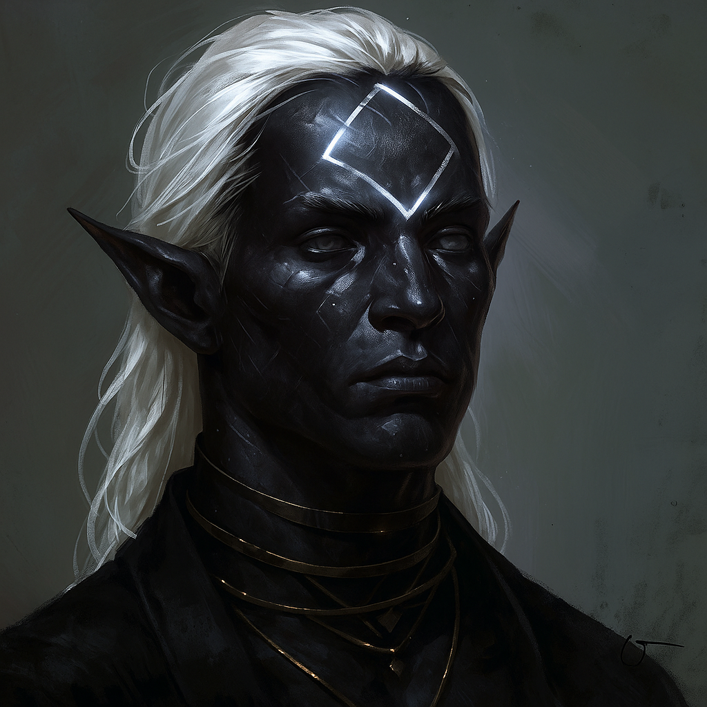 A Daruner man: the same jet-black complexion, the same luminous mark